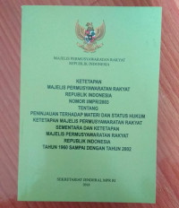 KETETAPAN MPR RI NOMOR I/MPR/2003